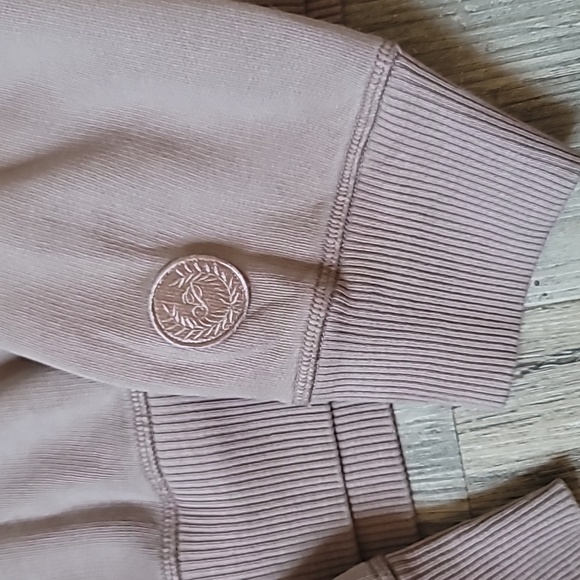 ☕️PINK Premium Fleece SET NEW Half-Zip Sweatshirt & Sweatpants Medium ☕️ - Picture 5 of 6